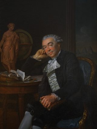 Retrato pintado de D. João Carlos de Bragança, 2.º Duque de Lafões, sentado à secretária